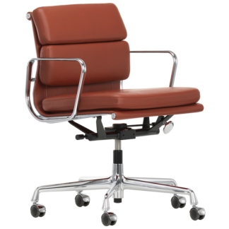 Soft Pad Chair EA 217Soft Pad Chair EA 217, hoogglans chroom, Leder Premium: brandy