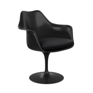 Tulip Chairtulip chair - armstoel - draaibaar - zitschaal en basis zwart - bekleding in stof tonus 128 black