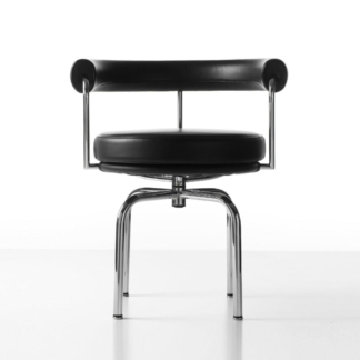LC 7LC 7 draaibare stoel, leder 13Y253 zwart, chroom frame
