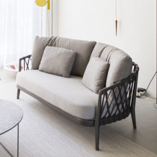 Ericaerica - outdoor sofa - structuur antraciet gelakt - zitkussen stof lesia - rugkussen stof scirocco - rug antraciet