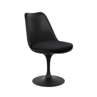 Tulip Chairtulip chair - stoel - draaibaar - zitschaal en basis zwart - bekleding in stof tonus 128 zwart