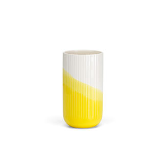 Herringbone VaseHerringbone Vase, geribbeld, geel