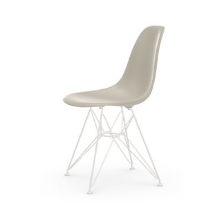 DSR DSR stoel - zitschaal kiezelsteen - onderstel gepoedercoat wit