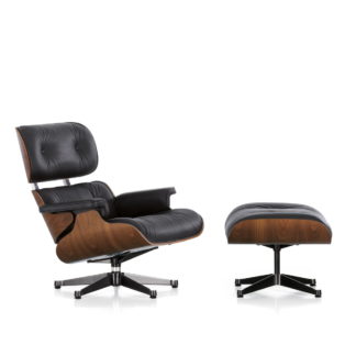 Lounge Chair & Ottoman XL - walnoten, zwart gepigmenteerdLounge Chair & Ottoman - notenhout, zwart gepigmenteerd - leder premium nero, onderstel gepolijst / zijkant zwart LEVERTIJD: 2 weken