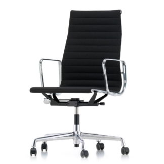 Aluminium Chair EA 119Aluminium Chair EA 119, chroom, leder, zwart, zachte wielen voor harde vloerLEVERTIJD: 8 weken