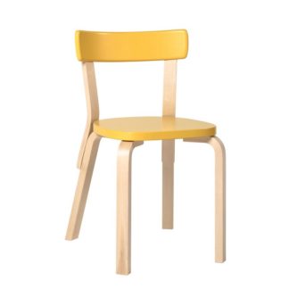 Chair 69 Chair 69 ongemonteerd onderstel gelakt naturel berken Zitting en rugleuning gelakt yellow zithoogte 45,5cmLEVERTIJD: 4 tot 6 weken