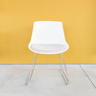 Flow ChairMDF, Flow chair - stoel, wit en chroomLEVERTIJD: 3 werkdagen