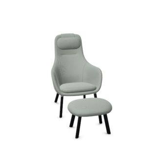 HAL Lounge Chair & OttomanVitra, HAL Lounge Chair & Ottoman - fauteuil met voetbank en los kussen, blauwLEVERTIJD: 3 werkdagen